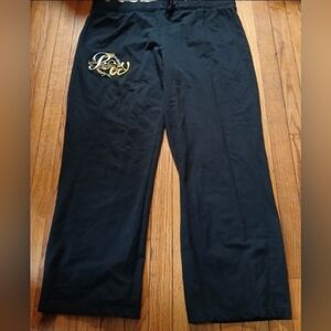 Rocawear - Women's Black/Gold Everyday Pull On Sweatpants. 100% Cotton. Size 1X